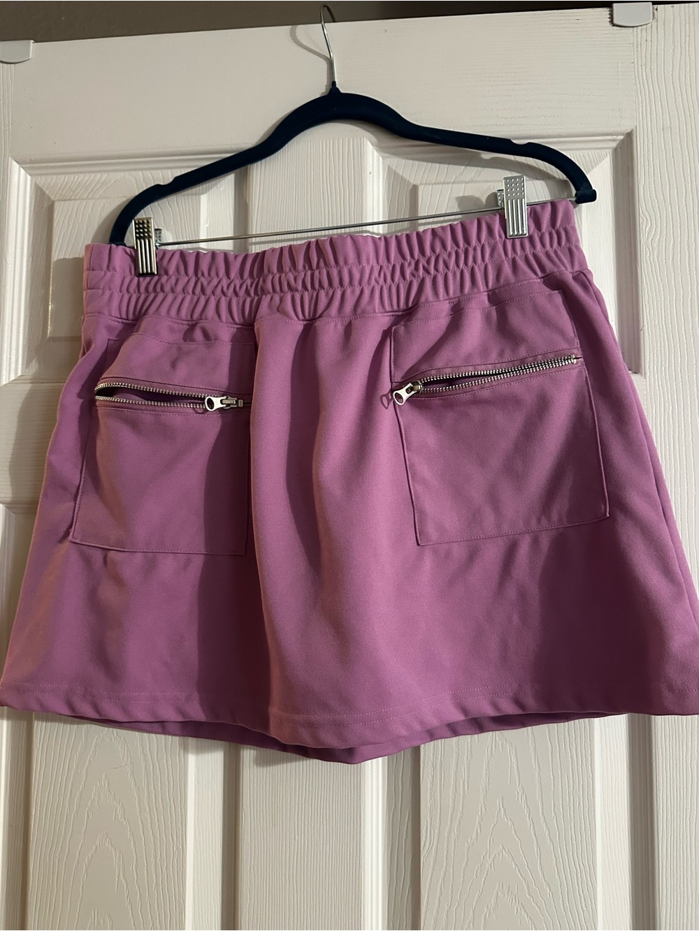 adidas Lavender Pink Skort-Style Athletic Shorts with Zip Pockets